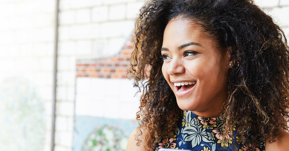 happy woman smiling