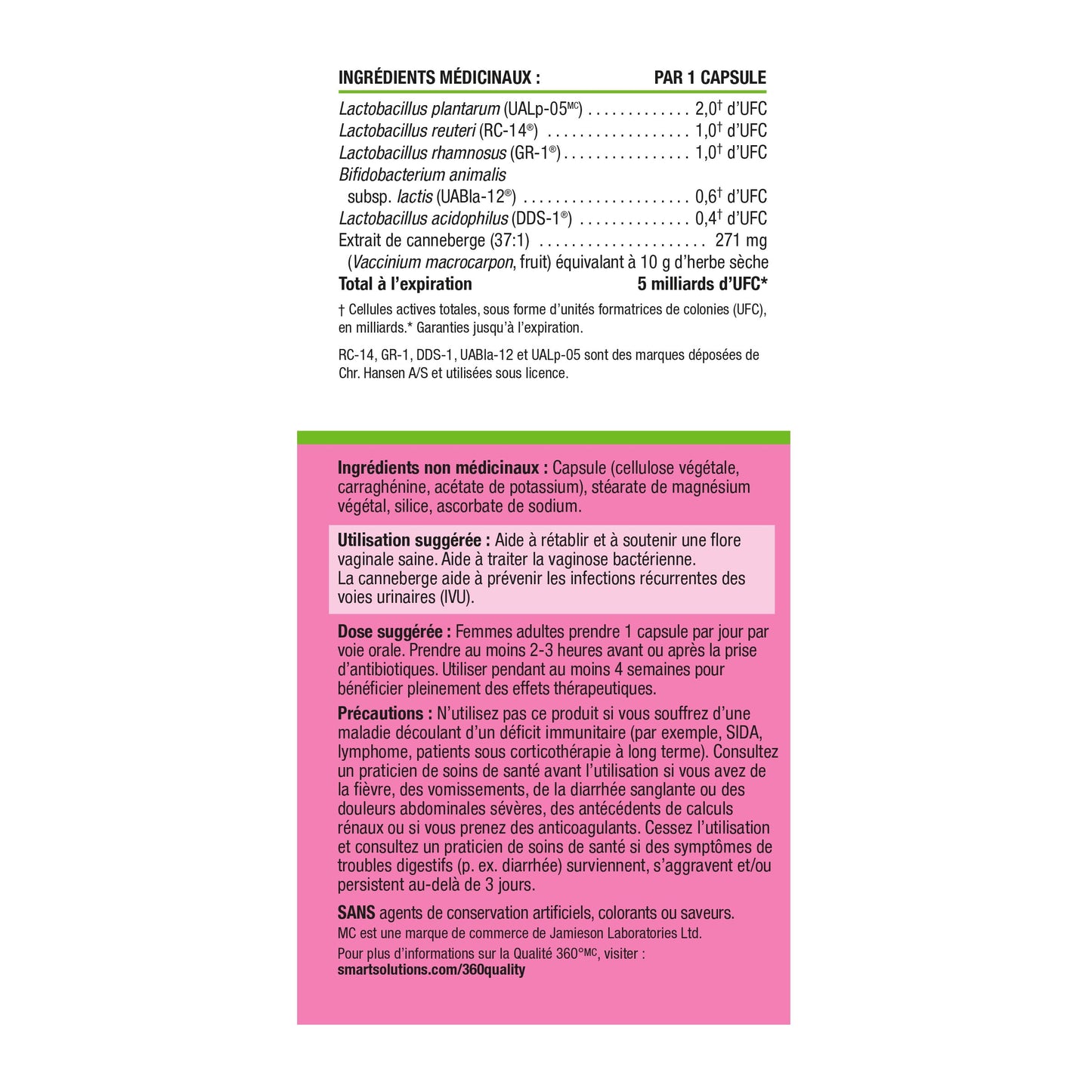 Vaginal Health Probiotic Nutritional Panel_FR