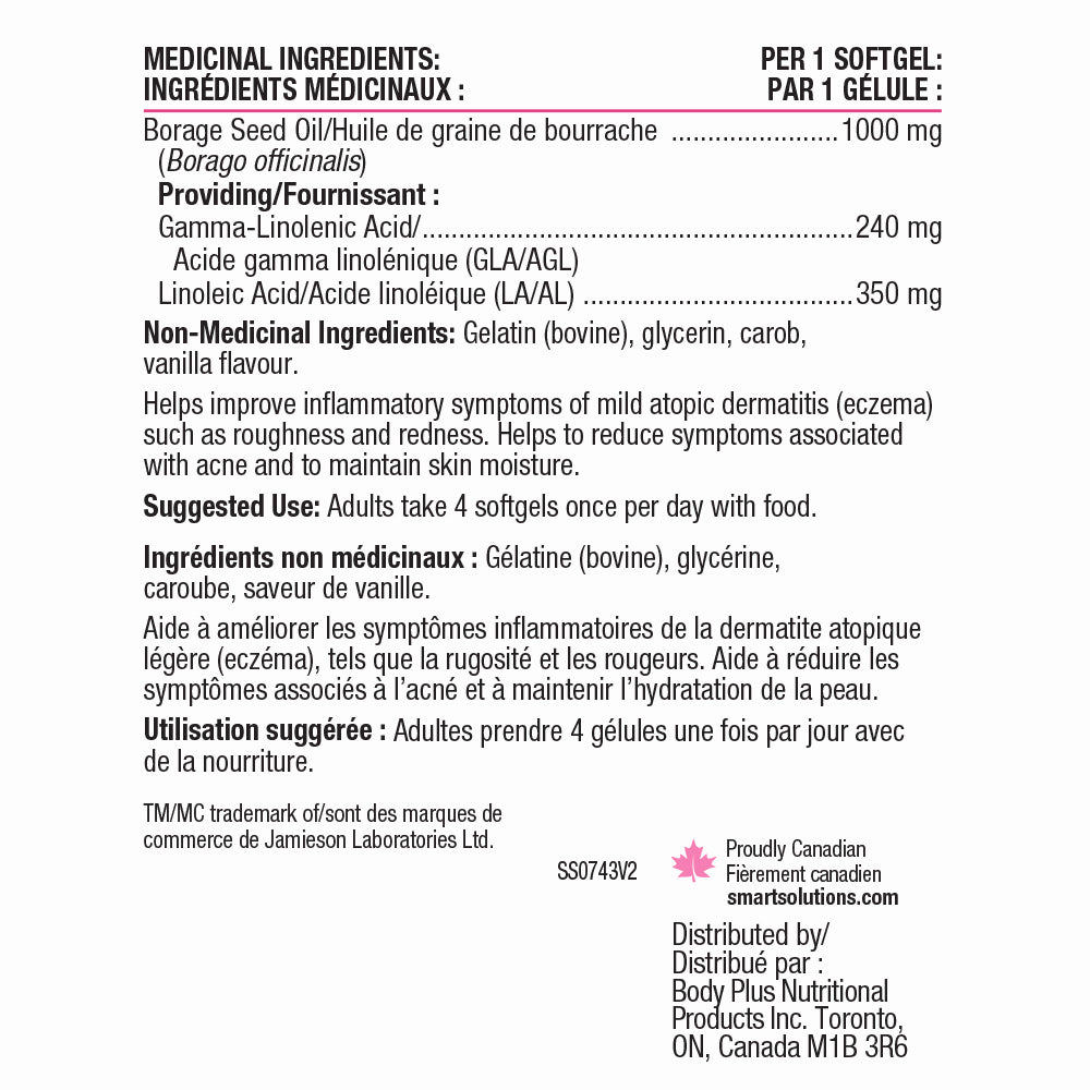 31001665 Smart Solutions GLA Borage Oil 90 Softgels LV0743_NFP
