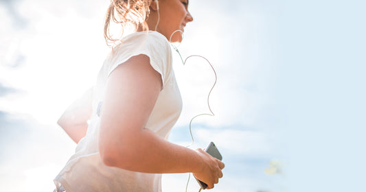 happy woman running