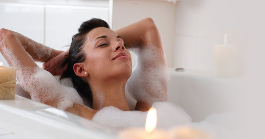 woman relaxing in bath
