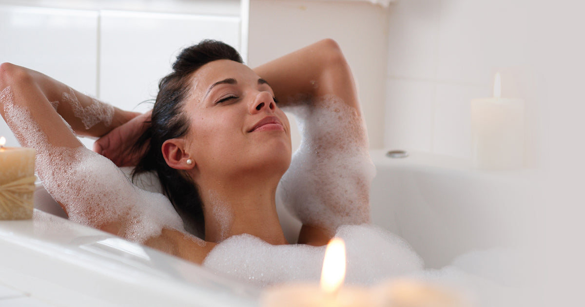 woman relaxing in bath